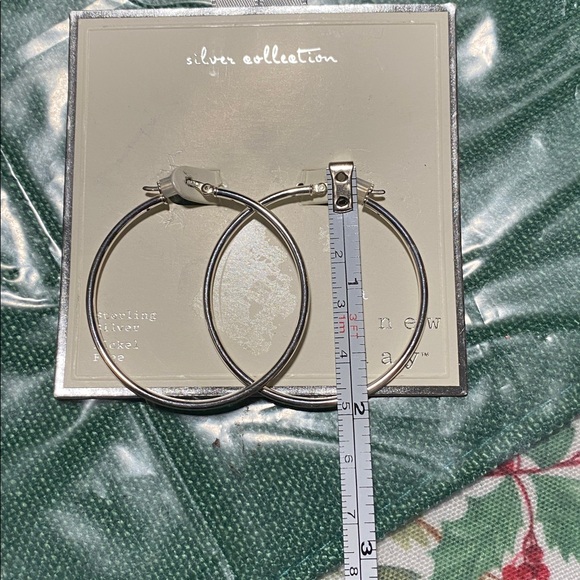 A New Day Sterling Silver Hoop Earrings - Picture 3 of 4